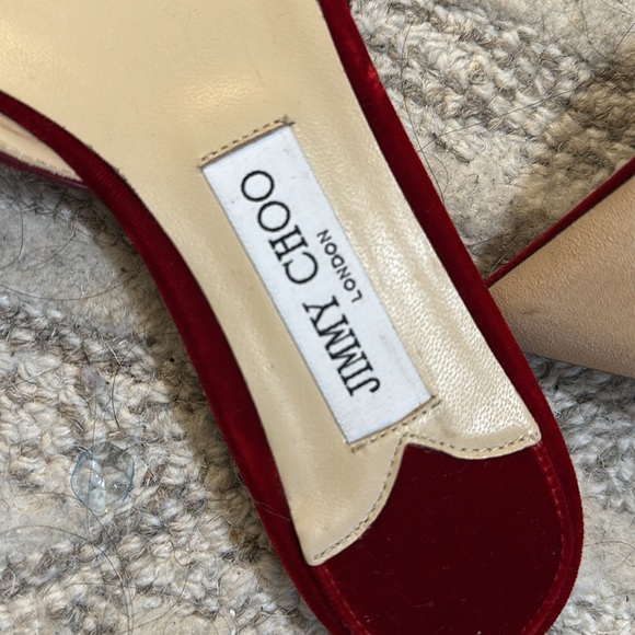 BRAND NEW JIMMY CHOO RED VELVET SAEDA FLATS SIZE 9.5 - Picture 6 of 7
